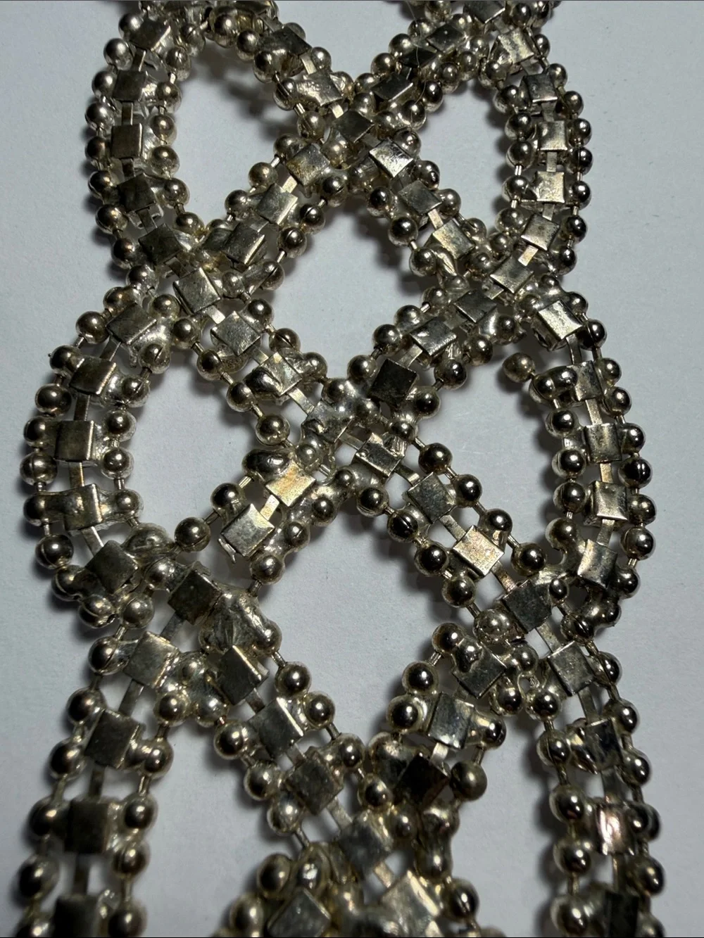 Vintage Silver Rhinestone Wristlet Strap or Choker Necklace 9